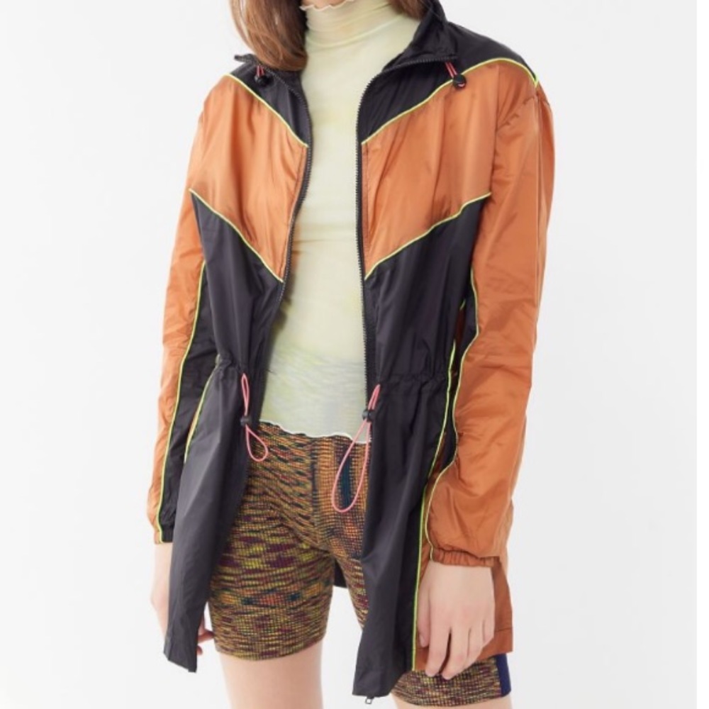 Colorblock zip up front jacket
